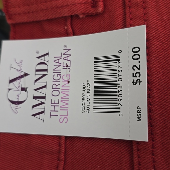 GLORIA VANDERBILT WOMEN'S PLUS  "AUTUMN BLAZE" PANTS JEANS AMANDA SIZE 22W SHORT - Picture 10 of 16